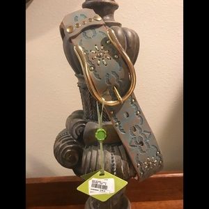 Oilily Leather Belt with Golden Horse Shoe Buckle